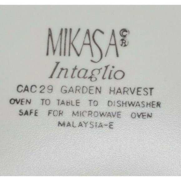 Mikasa Intaglio CAC29 Garden Harvest 3Pc Teacup Saucer And Bread Plate Set - Picture 6 of 12